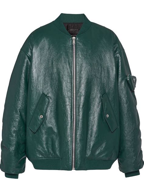 prada leather bomber jacket|prada nappa leather bomber jacket.